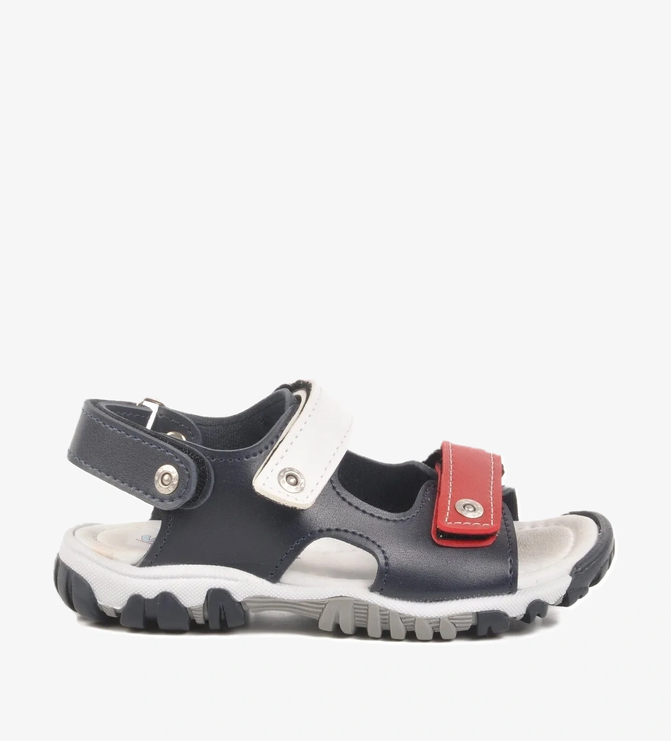 Lacivert Kırmızı Cırtlı Erkek Çocuk Spor Sandalet 173110 P