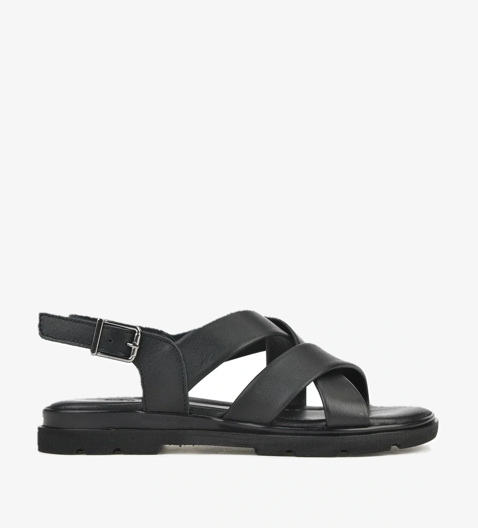 Ziya Kadın Hakiki Deri Sandalet 1511032z8302 Taba Siyah model görseli