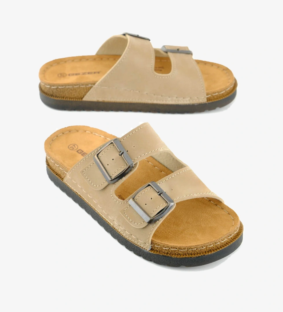 Kadın Yazlık Suni Deri İki Toka Ayarlanabilir Comfort Taban Günlük Terlik - Görsel 1