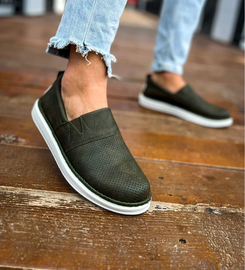 Düz Erkek Günlük Ayakkabı Haki - Görsel 1