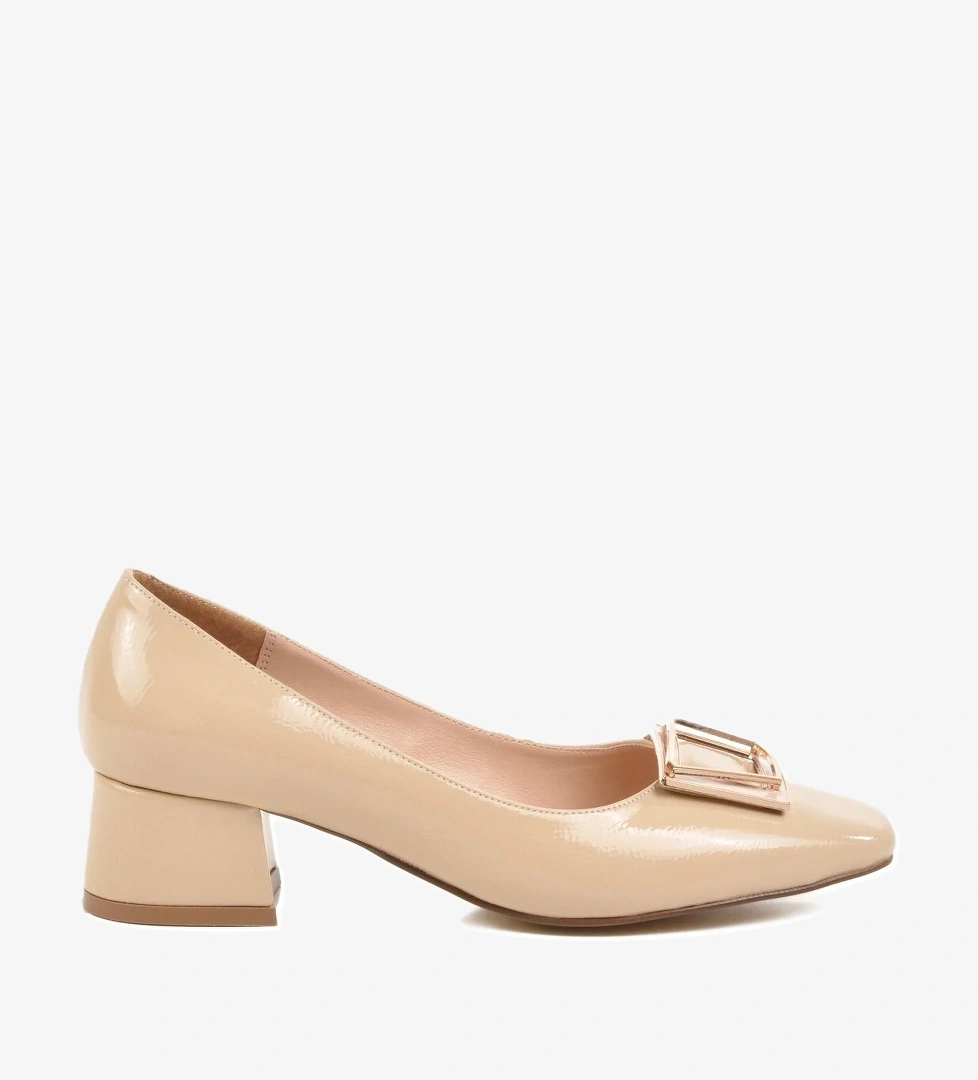 Aspor Bej Rugan Kadın Klasik Topuklu Ayakkabı - Görsel 1