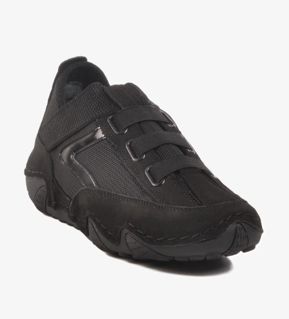 Siyah Nubuk Hakiki Deri Kadın Günlük Ayakkabı - Görsel 1