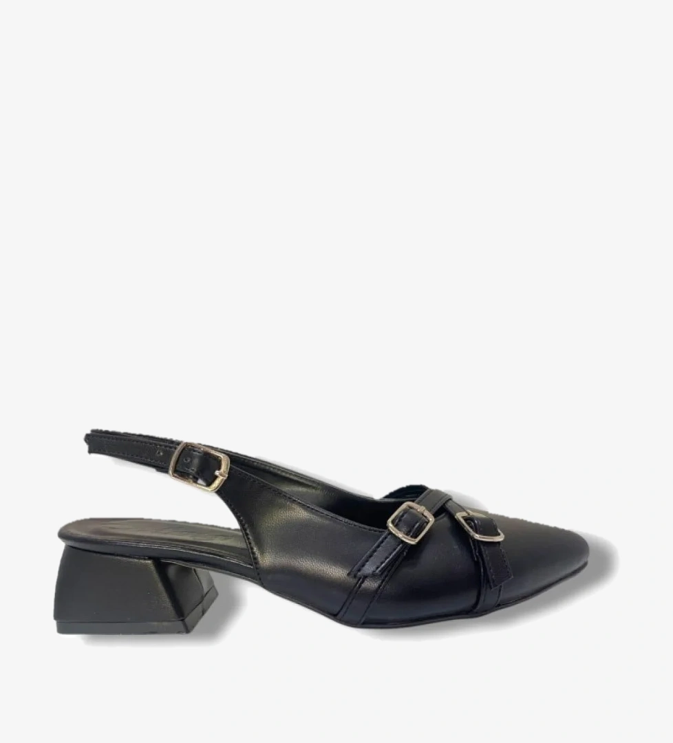 Mengi M902-25 Deri Bantlı Kare Topuk Kadın Ayakkabı model görseli