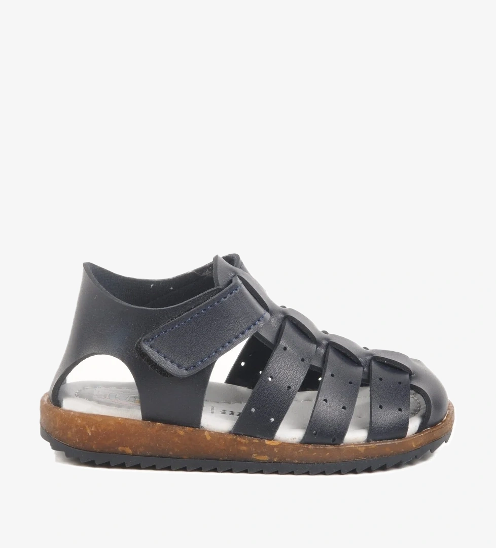 Aspor Lacivert Cırtlı Erkek Çocuk Sandalet Ayakkabı