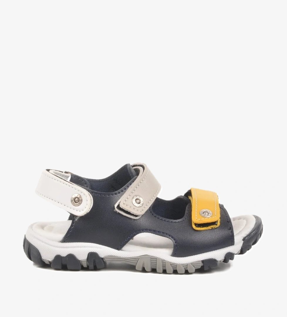 Aspor Lacivert Gri Cırtlı Erkek Çocuk Sandalet - Görsel 1