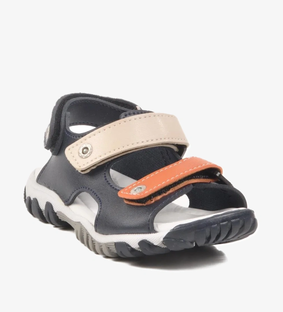 Ayakmod Lacivert-Bej-Turuncu Çocuk Sandalet 173110 P model görseli