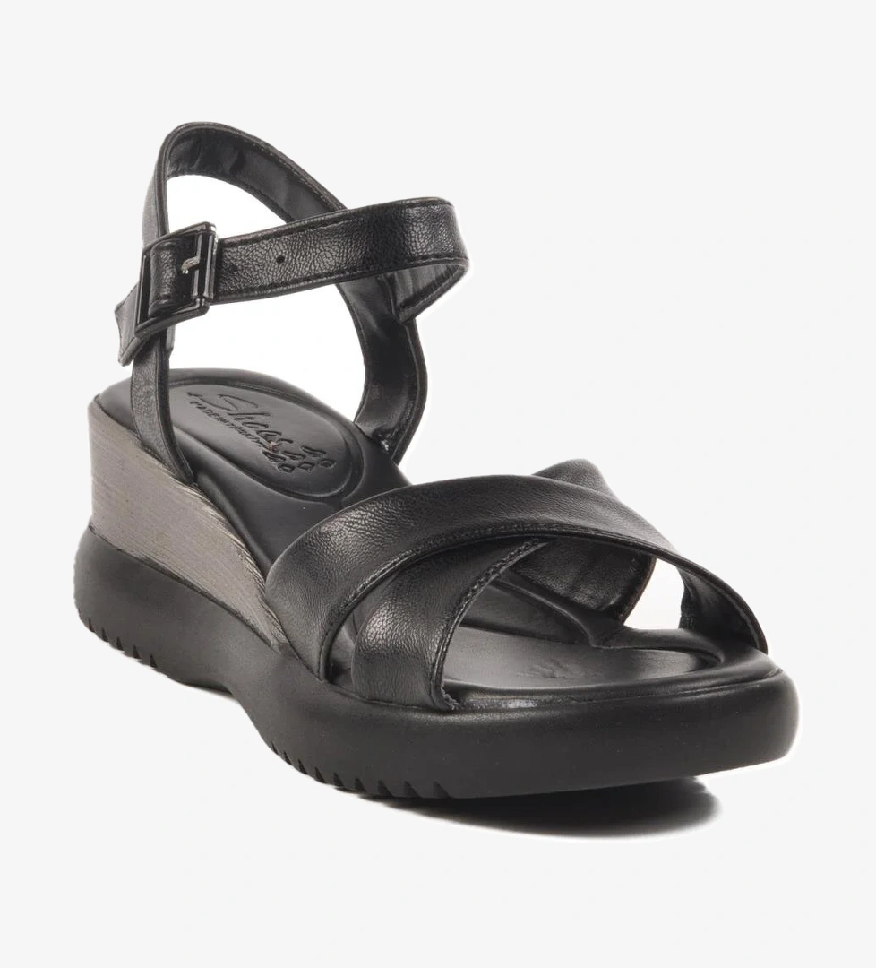 Walkway Siyah Bej Kadın Topuklu Sandalet T-002 Z model görseli