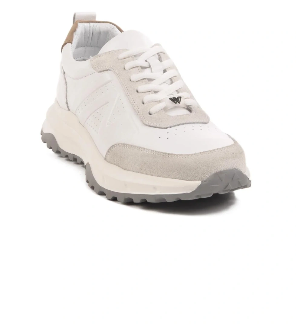 Beyaz Hakiki Deri Erkek Sneaker 2606 M