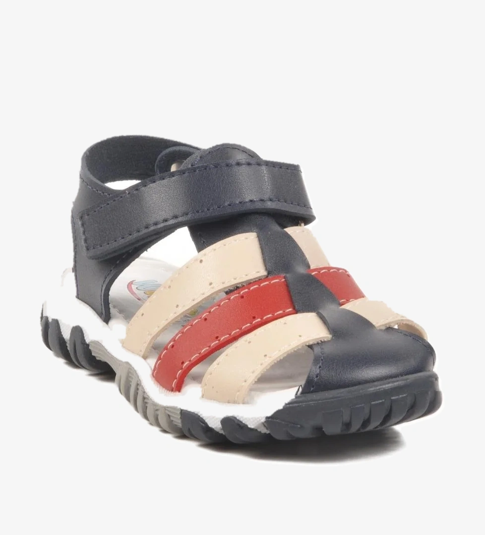 Walkway Lacivert-Bej-Kırmızı Çocuk Sandalet 173101 P model görseli