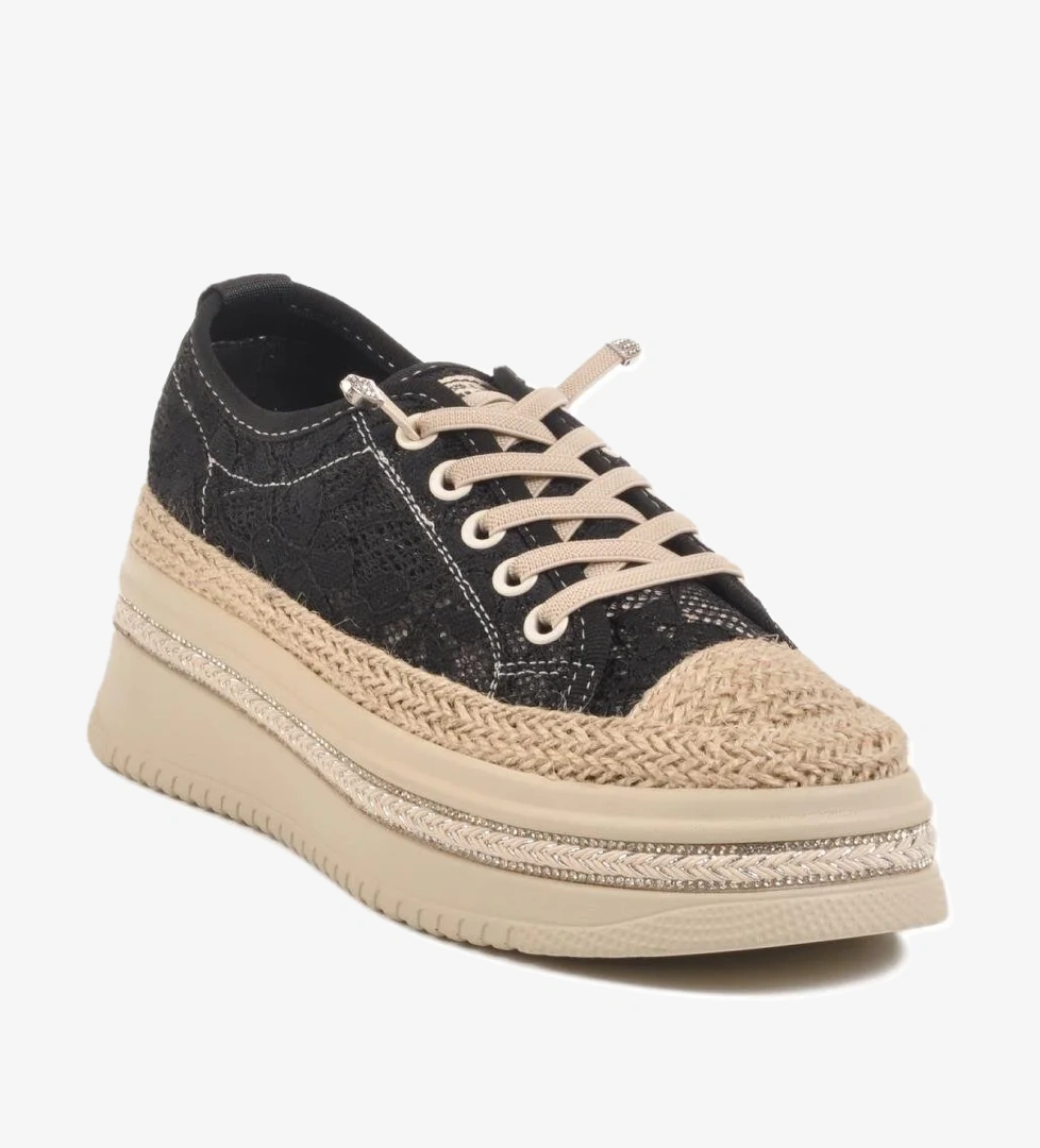 Ayakmod Siyah Krem Triko Kadın Günlük Ayakkabı Voyager B237 Z model görseli
