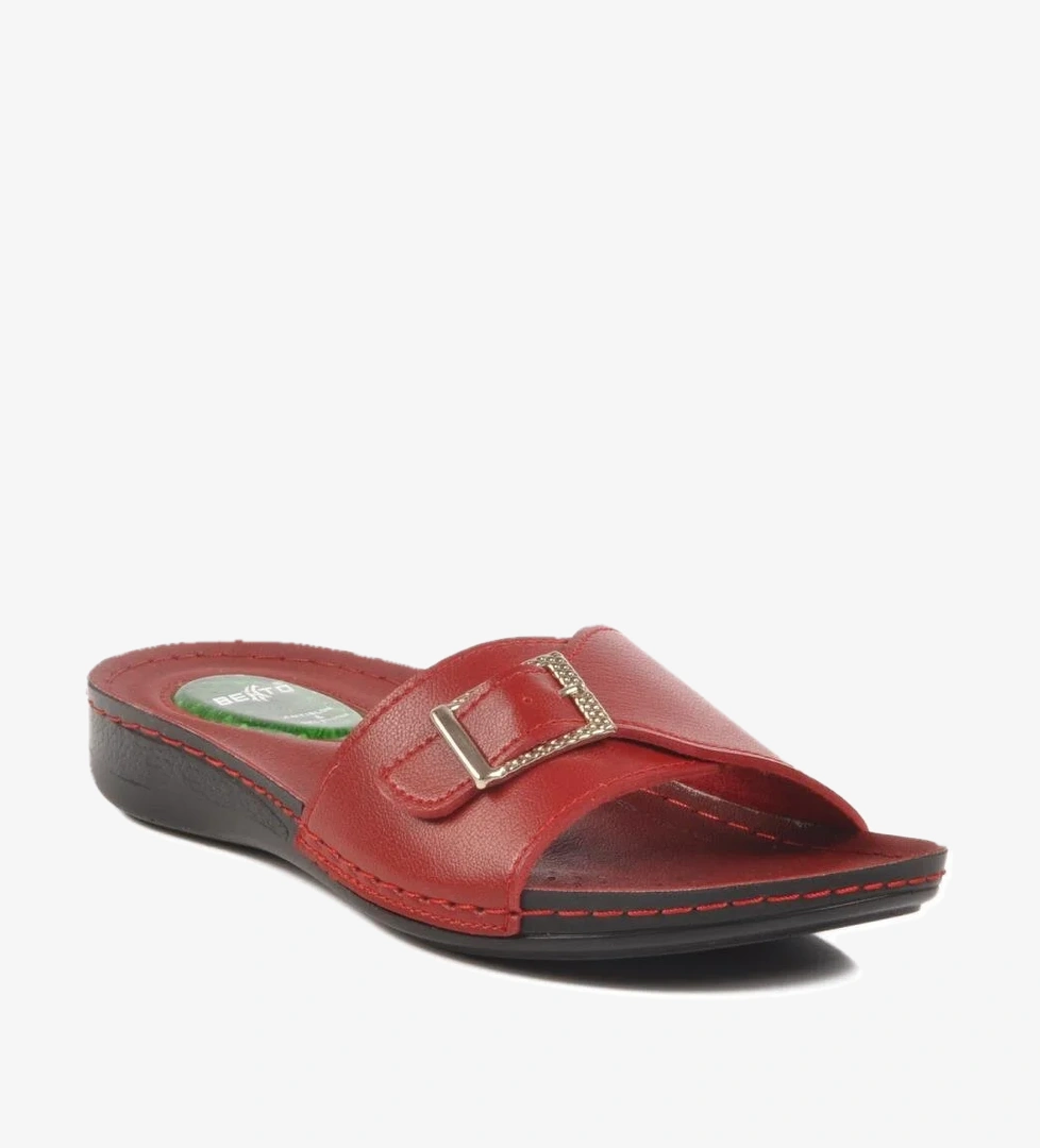 Kırmızı Jel Taban Kadın Terlik Bento 6811 Z