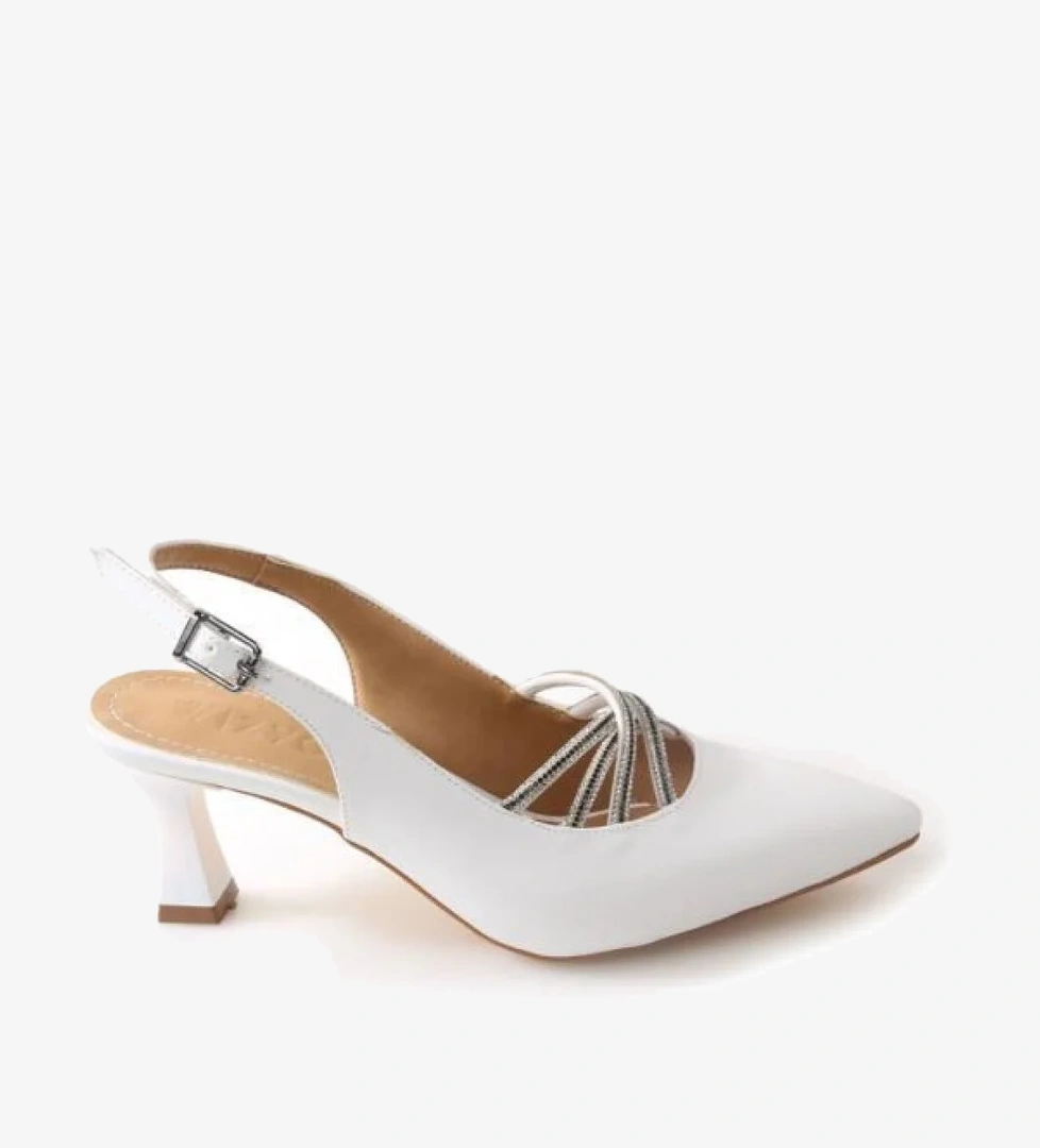 Wzy 02812 6 Cm Topuklu Kadın Arkası Açık Stiletto Ayakkabı - Görsel 1