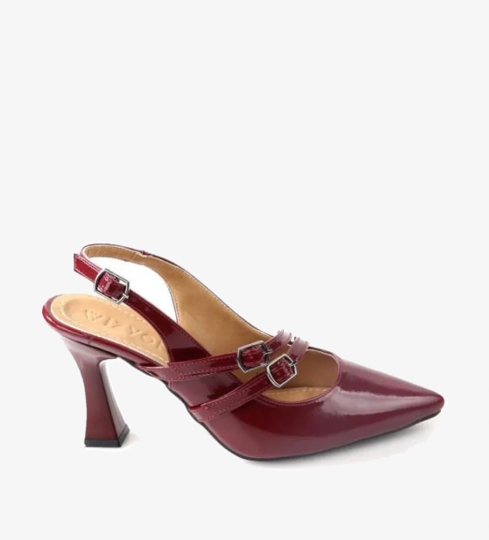 Wzy 02817 8,5 Cm Topuklu Kadın Arkası Açık Stiletto Ayakkabı