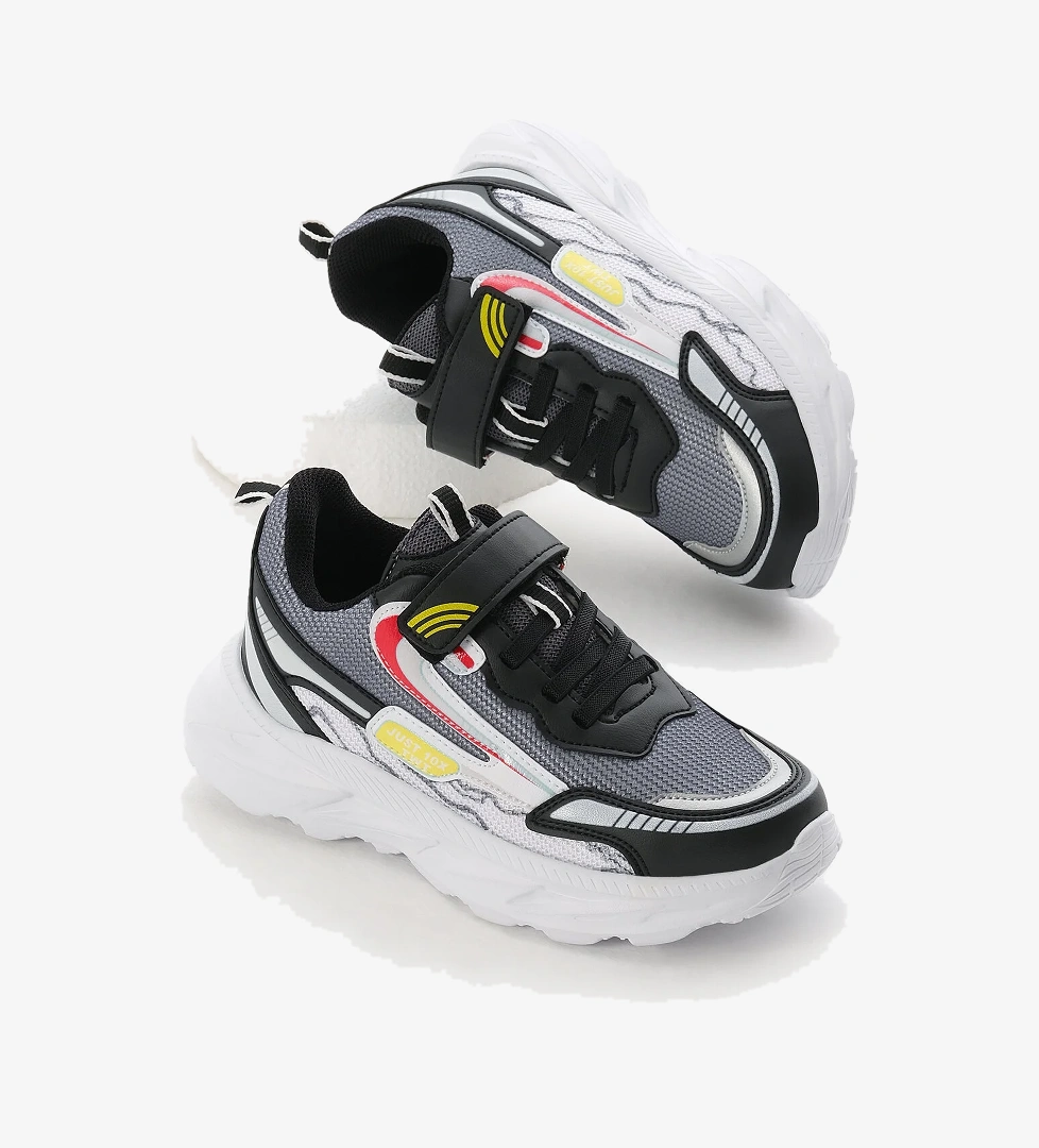 Tonny Black Çocuk Unisex Eva Faylon Taban Desenli Cırtlı Lastik Bağcıklı Spor Ayakkabı model görseli