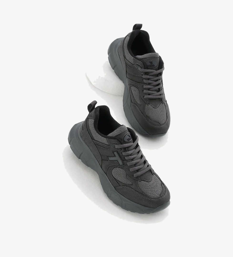 Unisex Füme Yüksek Faylon Taban Nefes Alabilen Kumaş Bağcıklı Spor Ayakkabı