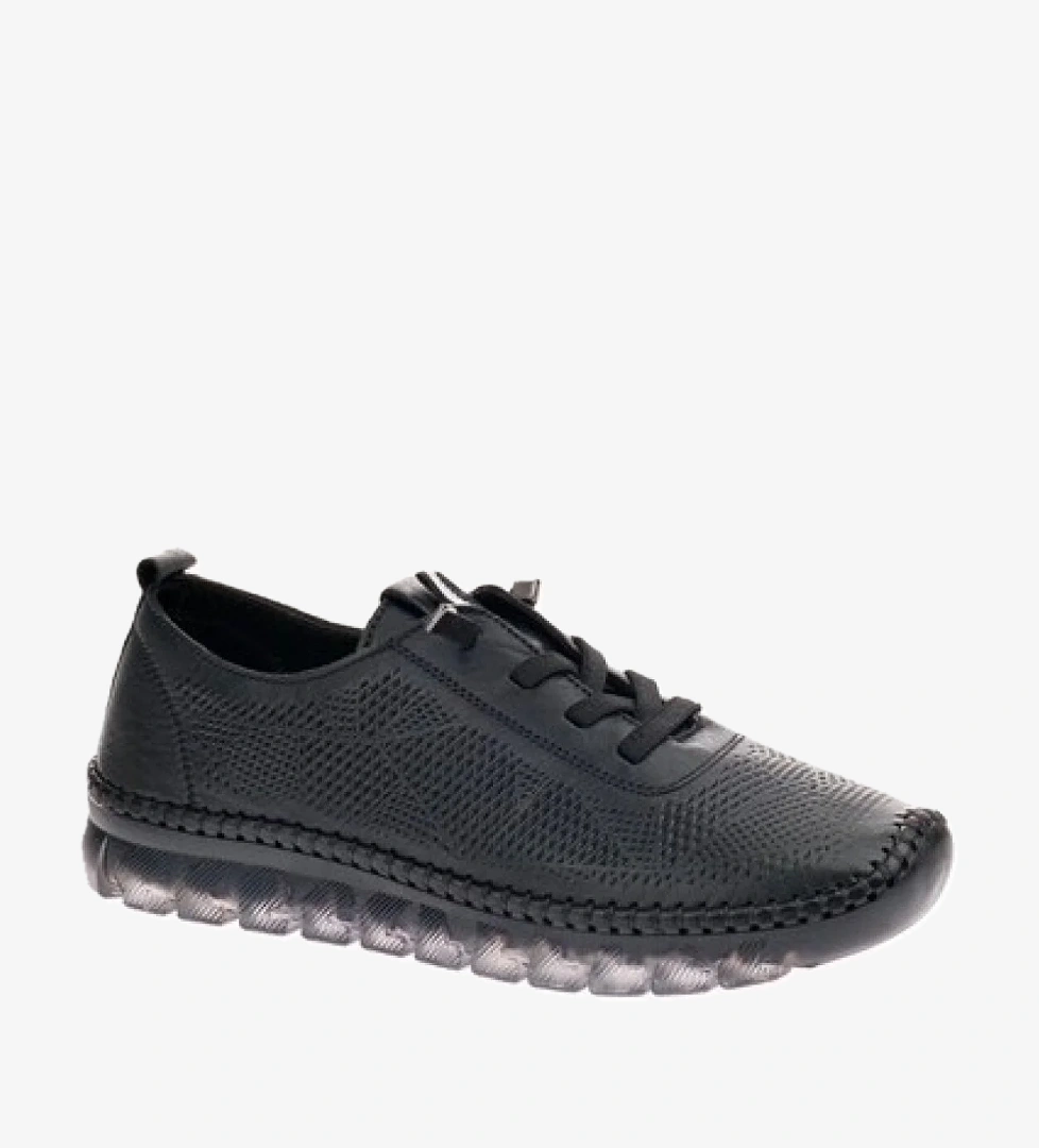 Kadın Hakiki/Gerçek Deri Rahat Günlük Comfort Lastik Bağcıklı Ayakkabı 9050-1 - Görsel 1