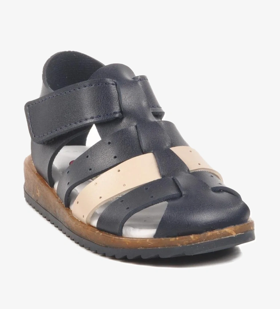 Lacivert-Bej Çocuk Sandalet 17370 B - Görsel 1