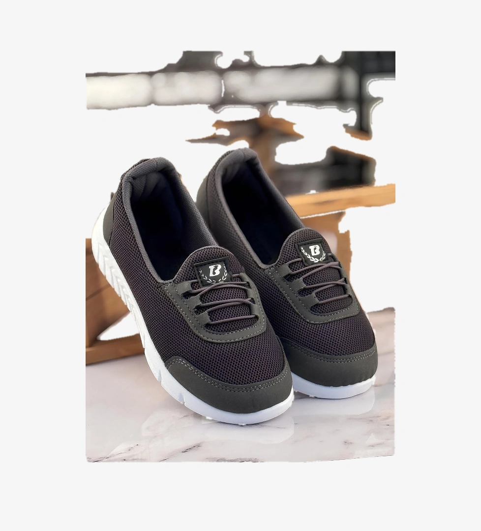 Kadın Günlük Babet Gri Beyaz - Görsel 1