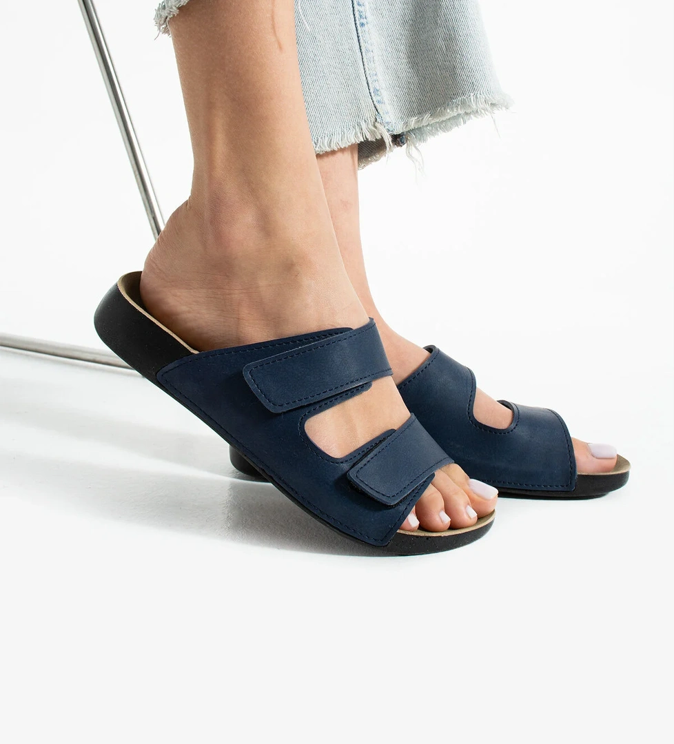 Naturel Anatomik Ortopedik Çift Bantlı Rahat Günlük Kadın Terlik - Görsel 1