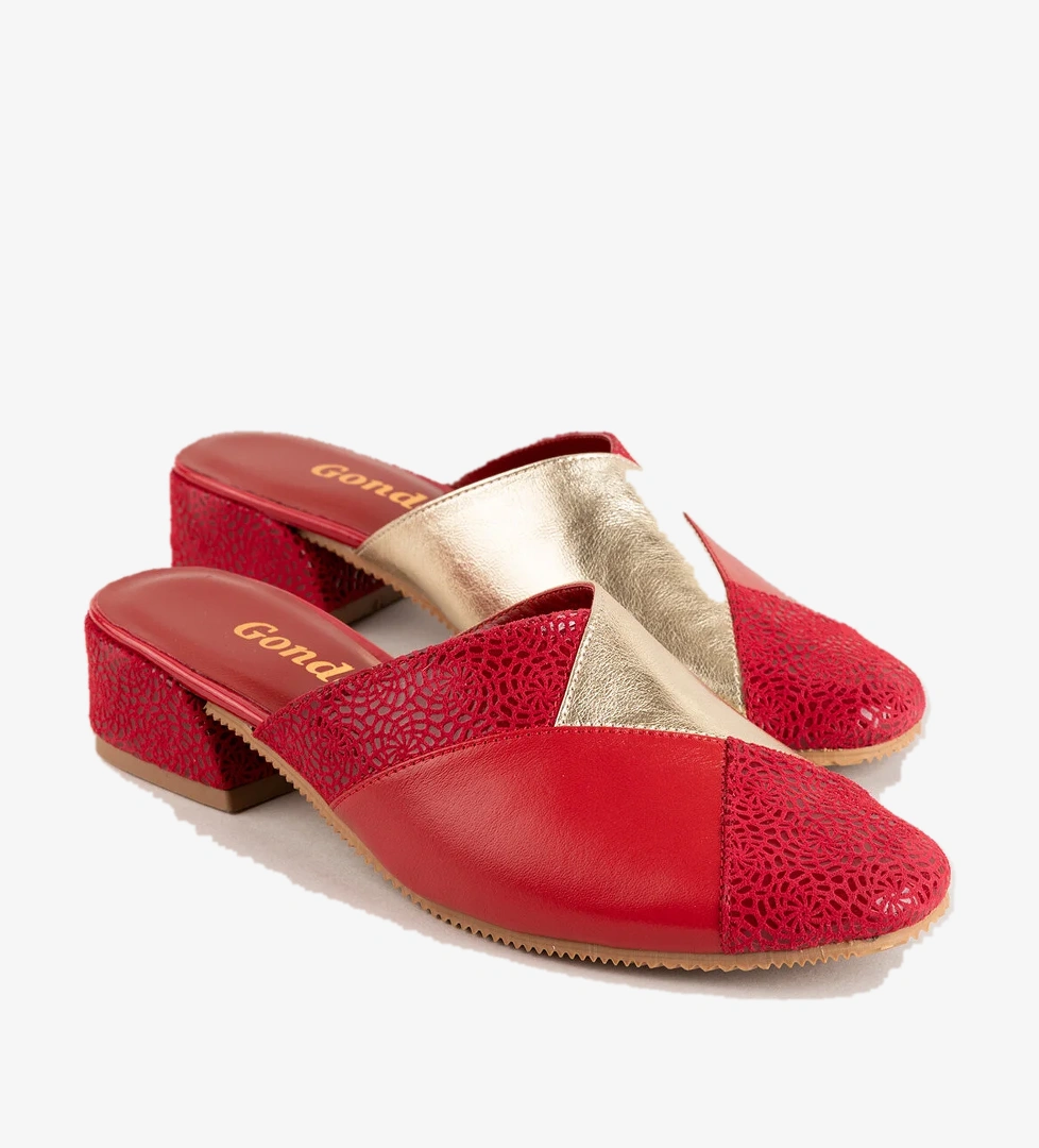 Gondol Kundura Gondol Hakiki Deri Şık Topuklu Ev Teliği Özl.45 model görseli