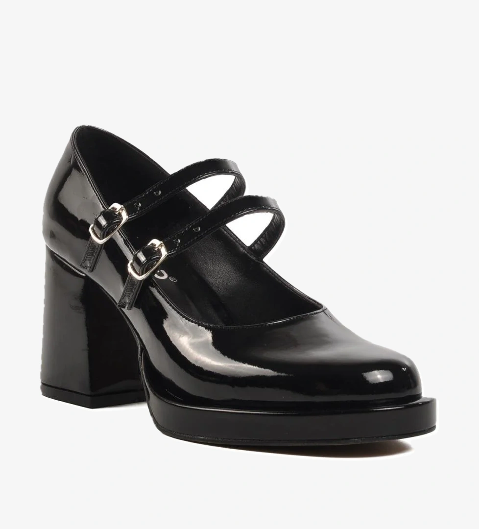 336526 Z Siyah Rugan Kadın Topuklu Ayakkabı - Görsel 1