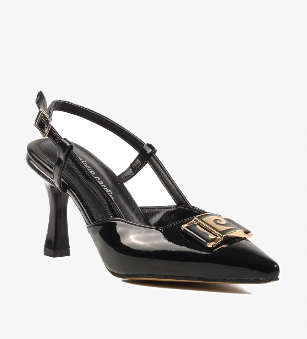 PC-54707 Z Siyah Kadın Abiye Ayakkabı Stiletto