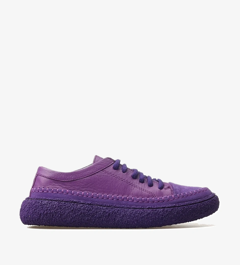 Kadın Hakiki Deri Sneaker Ayakkabı 25y D25ya-240 Z Lila Süet - Görsel 1