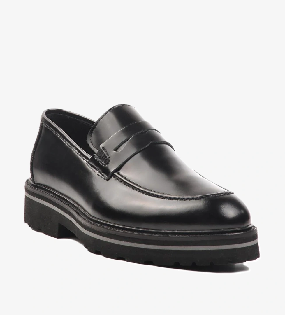 Premium 2872 M Siyah Açma Hakiki Deri Erkek Günlük Ayakkabı