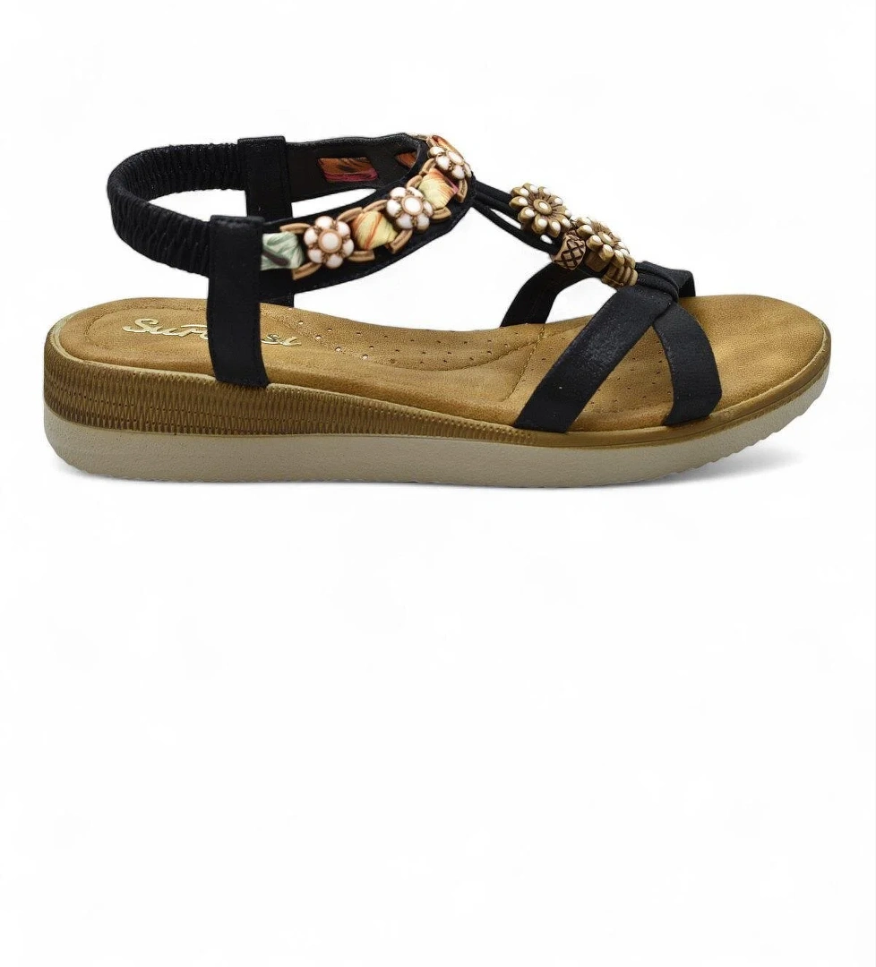 Ispartalılar 5627 Rahat Ortopedik Taban Taşlı Kadın Sandalet Günlük Sandalet model görseli