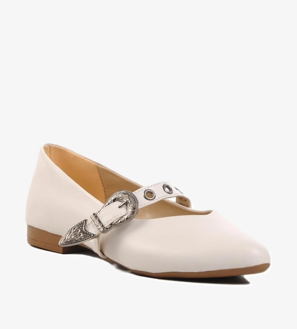 354155 Z Beyaz Kadın Western Babet