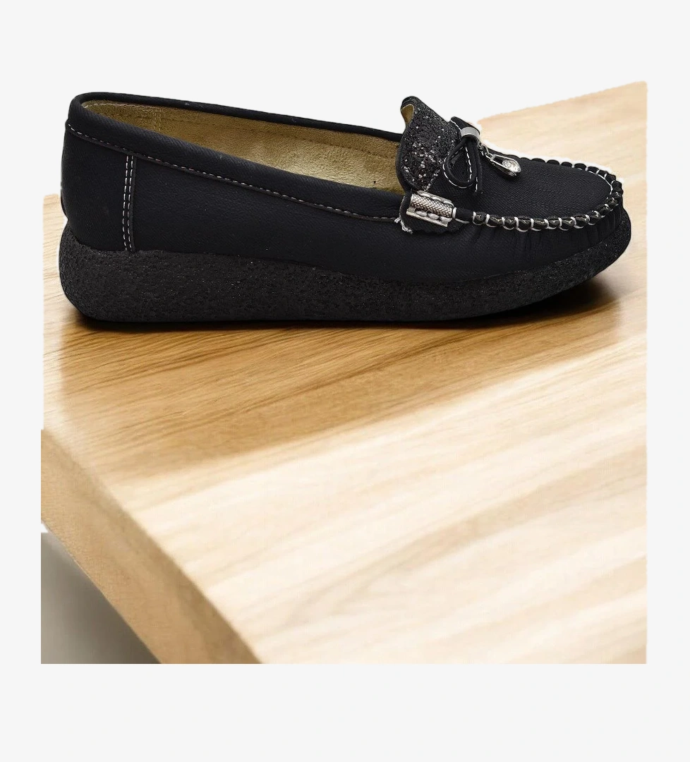 Ispartalılar 396D Rahat Taban Günlük Kadın Ayakkabı Babet Taşlı Kadın Ayakkabı - Görsel 1