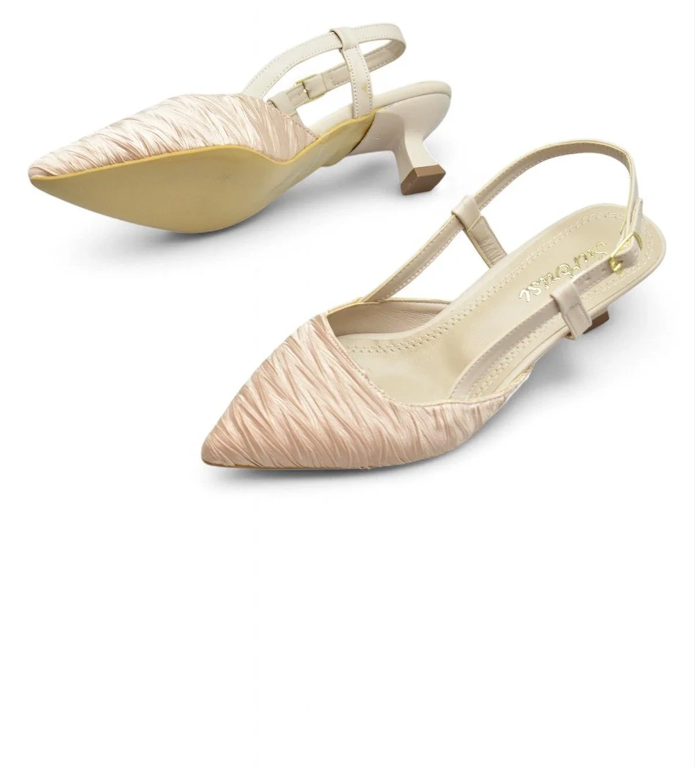 9827 Kadın Topuklu Ayakkabı 4 cm Abiye Düğün Nişan Kına Gecesi Ayakkabısı - Görsel 1