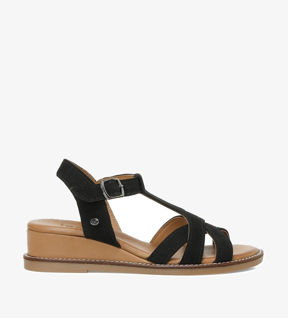 INCI BERRY 5FX Siyah Kadın Dolgu Topuk Sandalet - Görsel 1