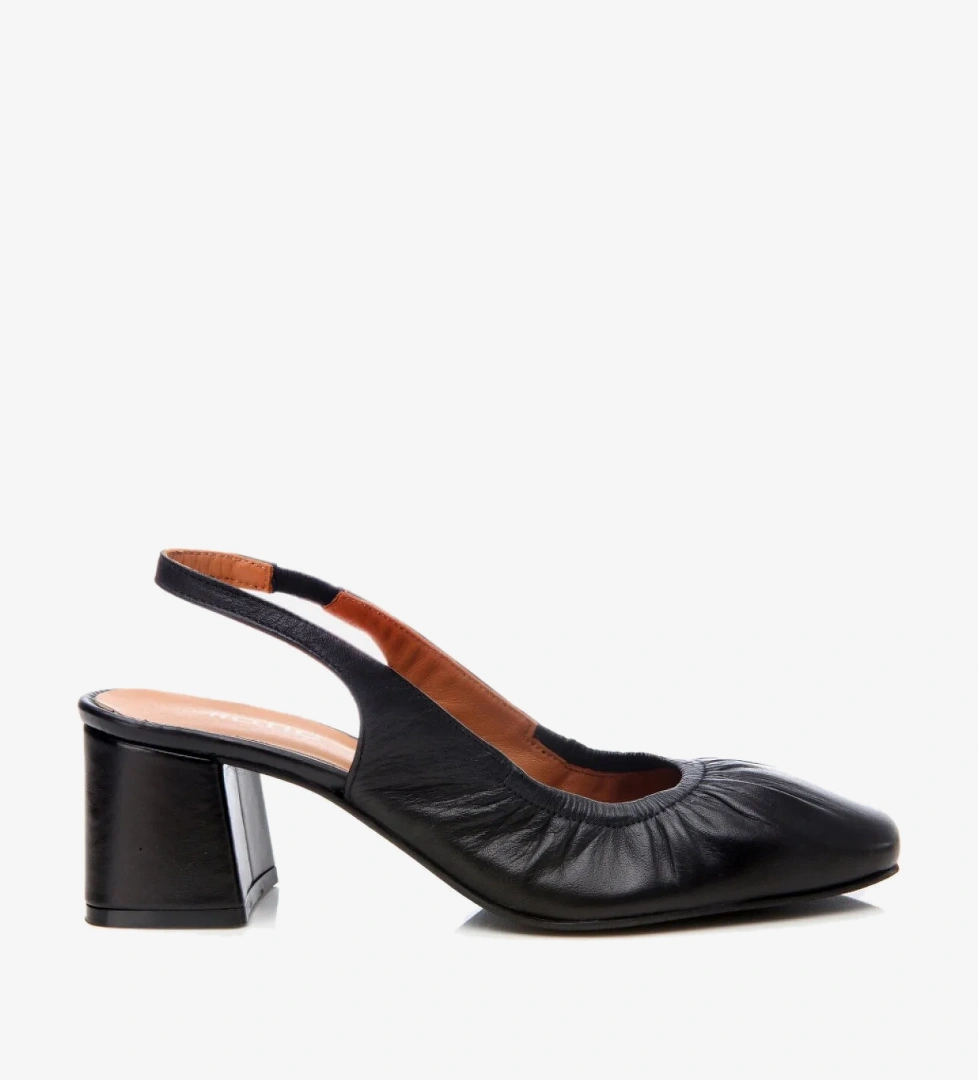 Hotiç Bej Hotiç Deri Kadın Arkası Açık Topuklu Ayakkabı