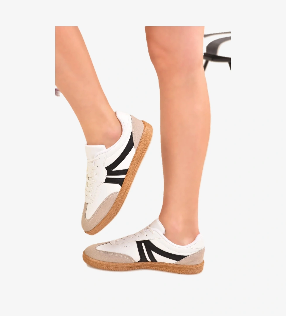 Süet Detay Kaydırmaz Tabanlı Günlük Stil Kadın Spor Ayakkabı