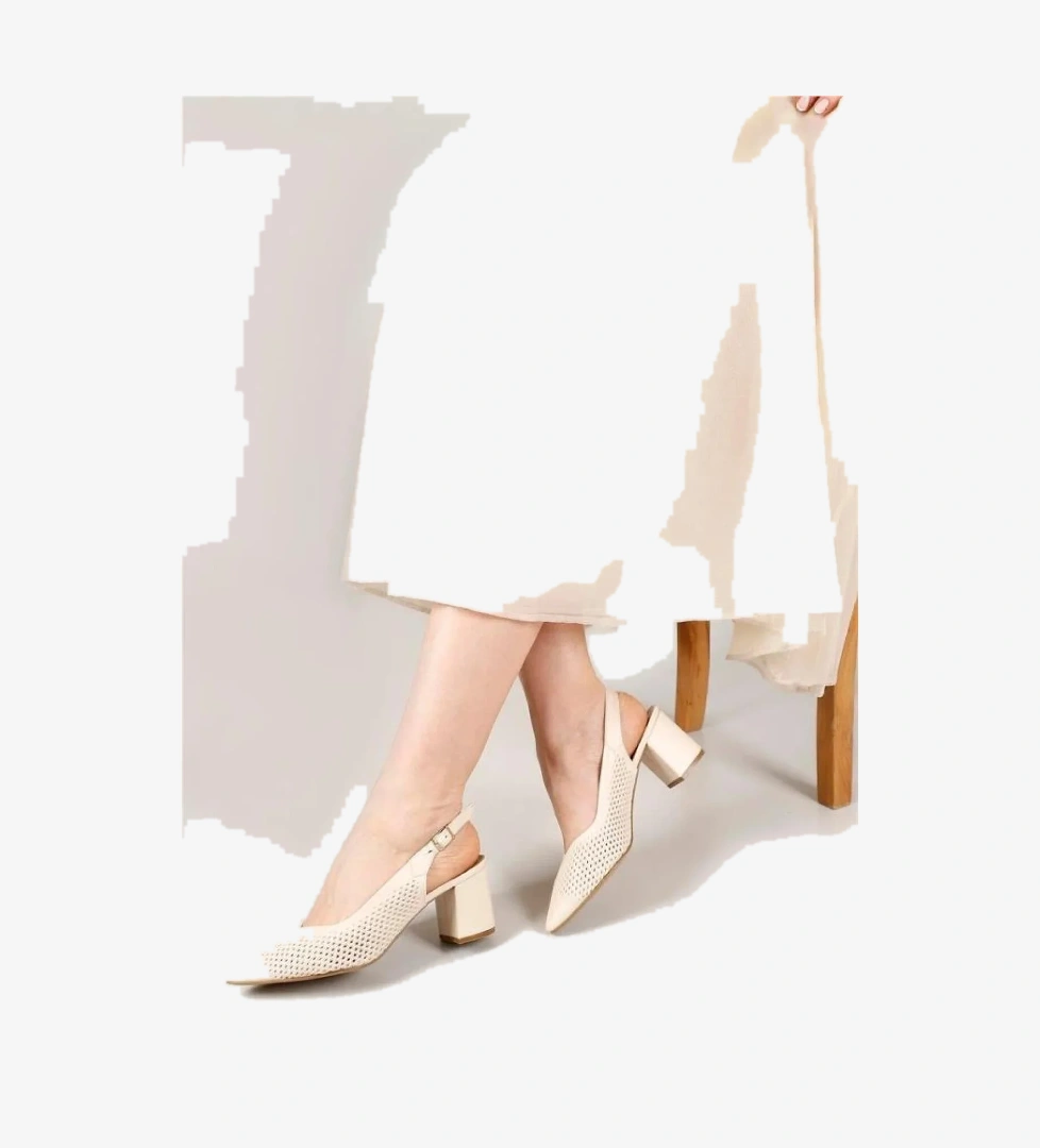 Pisagor Ps-32470 Kadın Arkası Açık Topuklu Ayakkabı