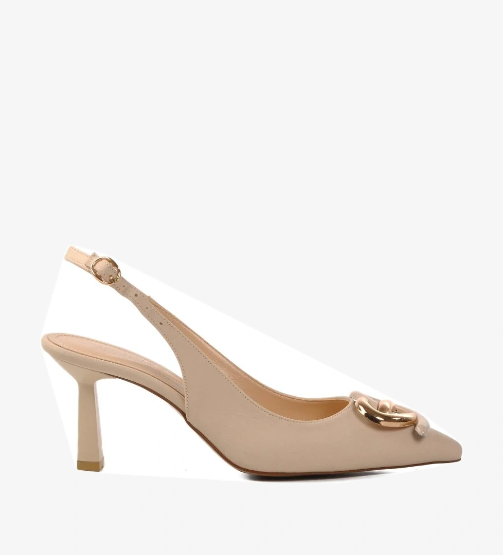 575010 Z Bej Kadın İnce Topuklu Ayakkabı - Görsel 1