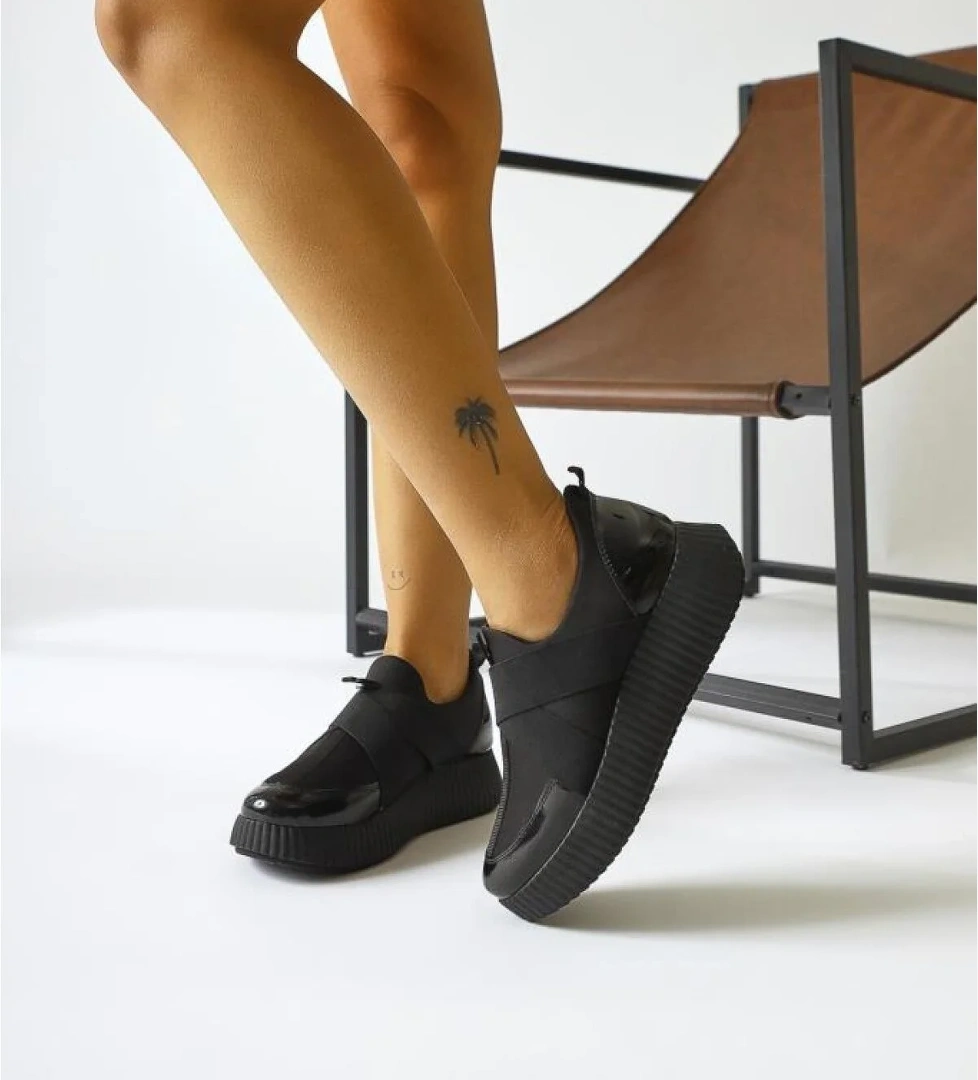 Fendii 02994 Bağcıksız Yüksek Taban Kadın Spor Ayakkabı