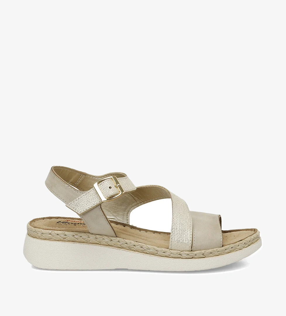 166945.Z5FX Bej Kadın Düz Sandalet - Görsel 1