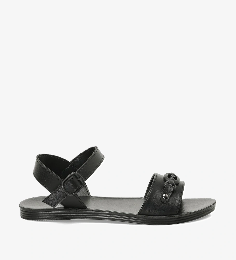 325050.Z 5FX Siyah Kadın Düz Sandalet - Görsel 1