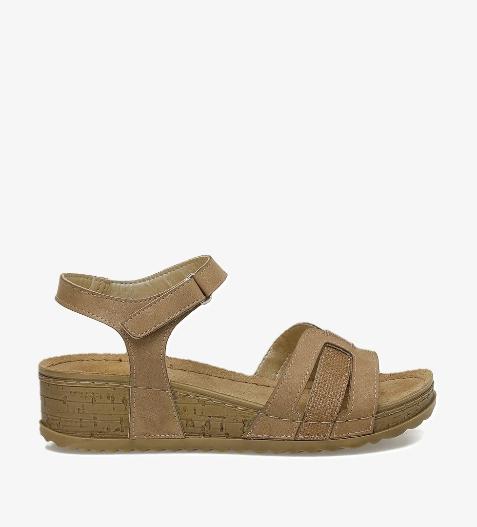 166950.Z5FX Taba Kadın Düz Sandalet - Görsel 1