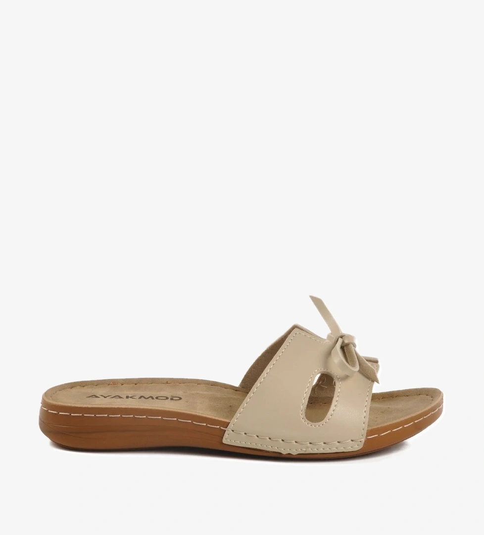 Aspor Bej Anatomik Kadın Düz Terlik