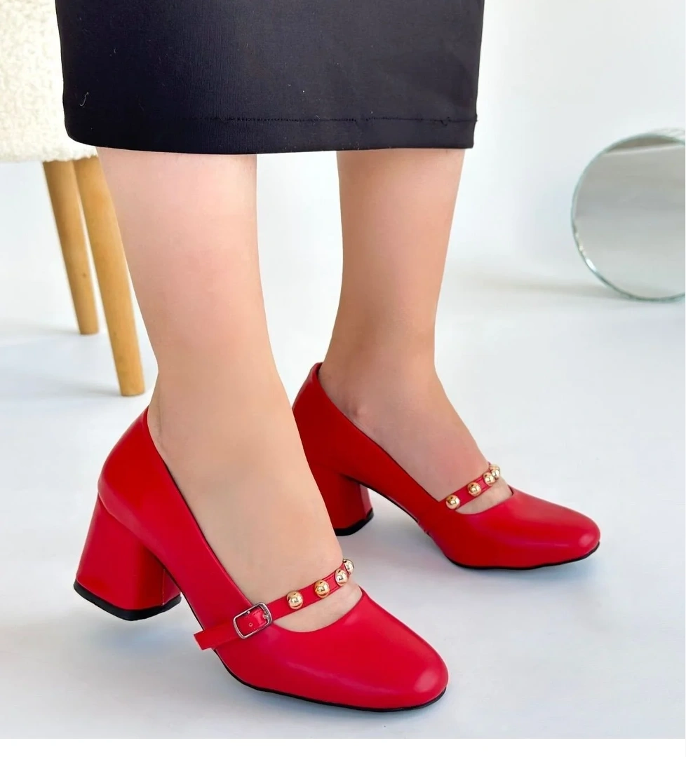 Kırmızı Kadın Topuklu Ayakkabı