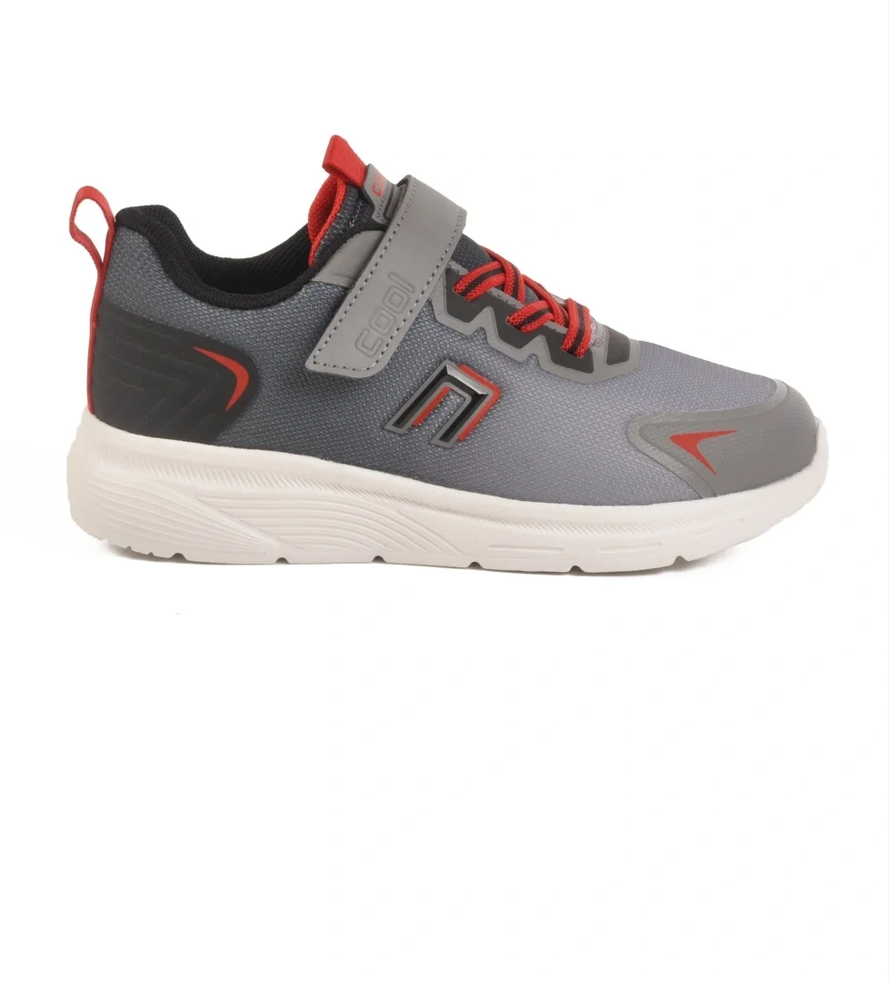 Siyah Cırtlı Fileli Unisex Çocuk Spor Ayakkabı Aster F