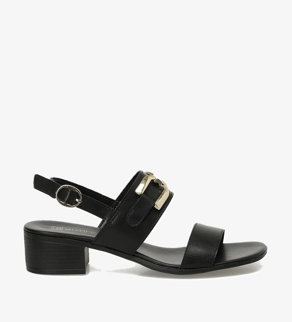 25S-198 5FX Siyah Kadın Topuklu Sandalet - Görsel 1