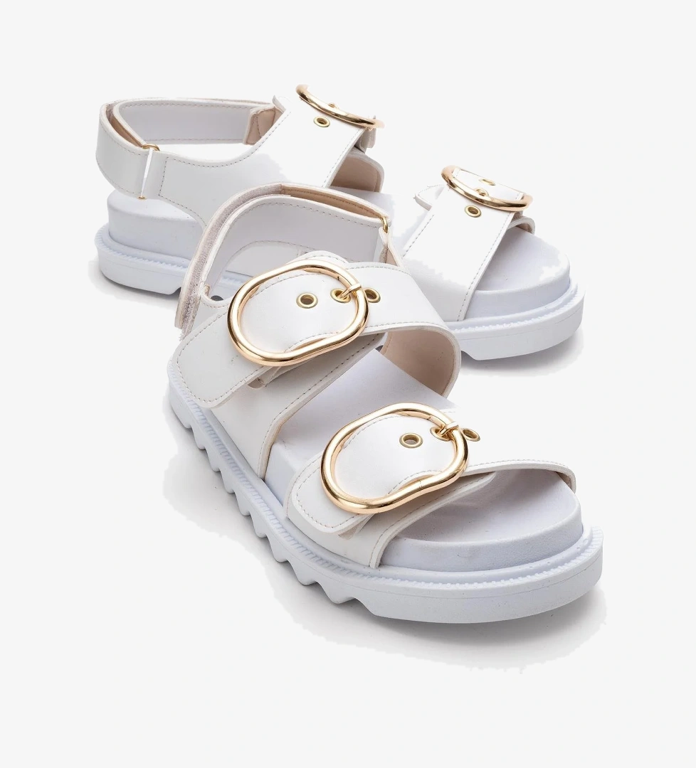 Ccway Kadın Çift Tokalı Cırtlı Sandalet model görseli