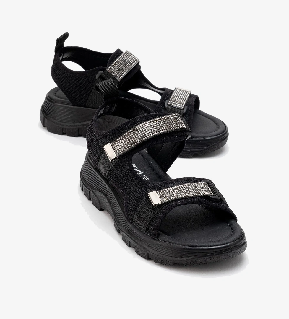 Ccway Kadın Sandalet Bej Si̇yah model görseli