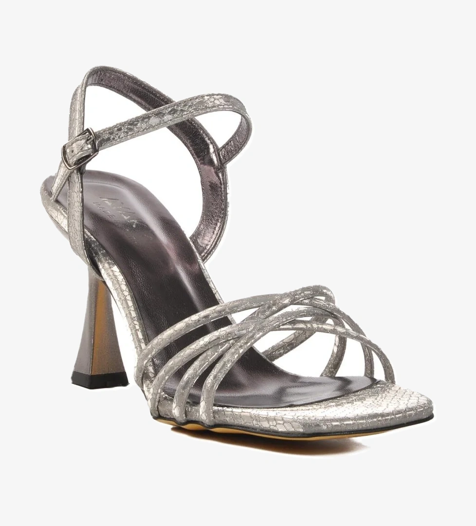 655358 Z Platin Kadın Abiye Ayakkabı Stiletto