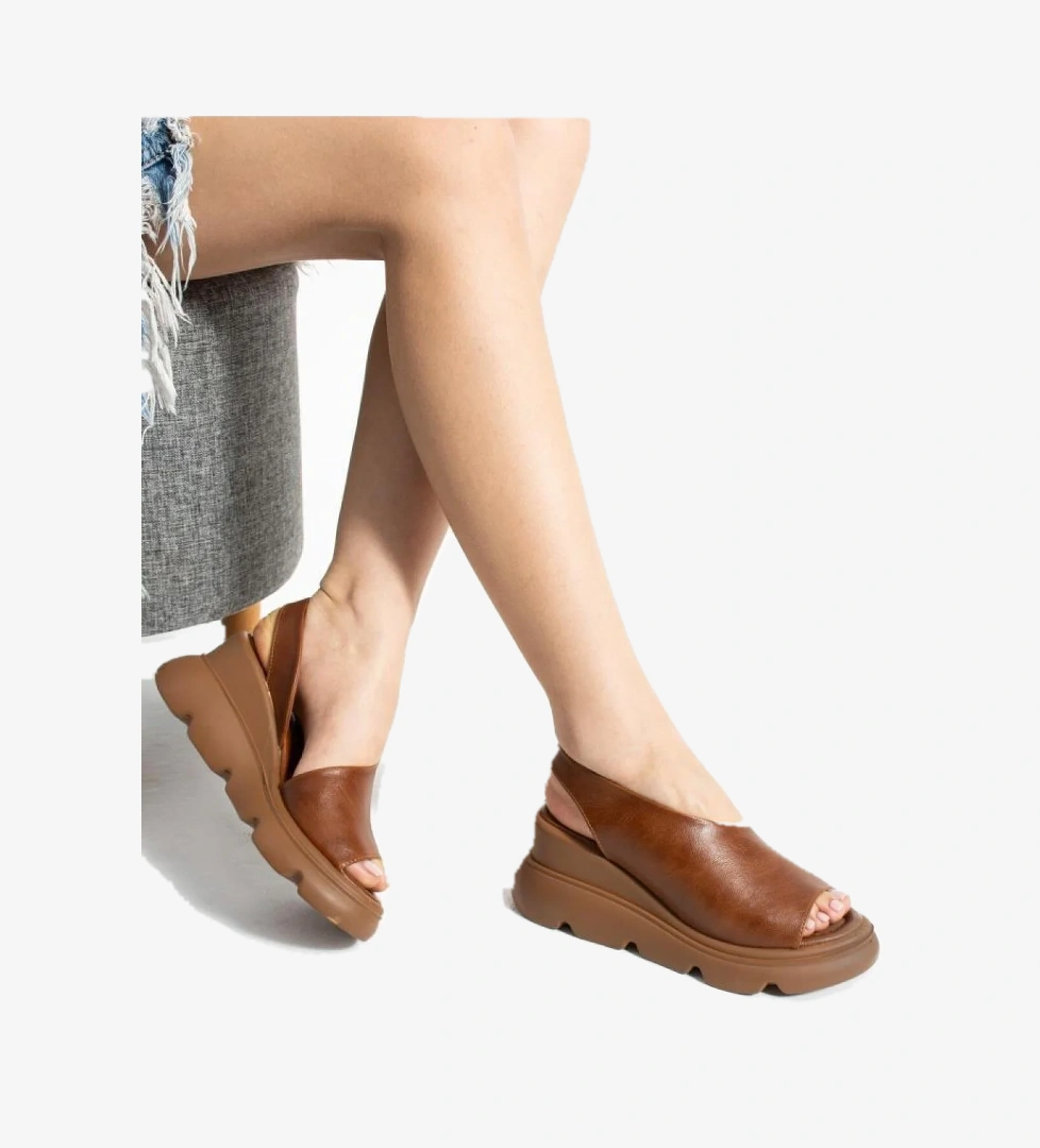 Mnrs 03212 Kadın Günlük Dolgu Topuk Sandalet - Görsel 1