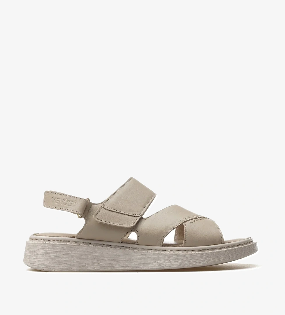 Kadın Hakiki Deri Günlük Sandalet 25y 25322469y Z Bej - Görsel 1